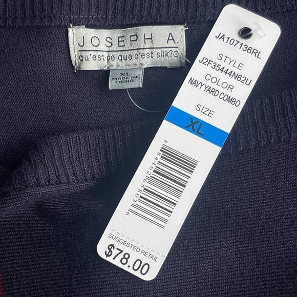 Joseph A Sweater Womens Extra Large XL Blue Red Striped Ruffle Zip Sleeve NEW - Picture 5 of 11